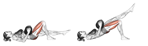 Single leg glute bridge med håndvægt